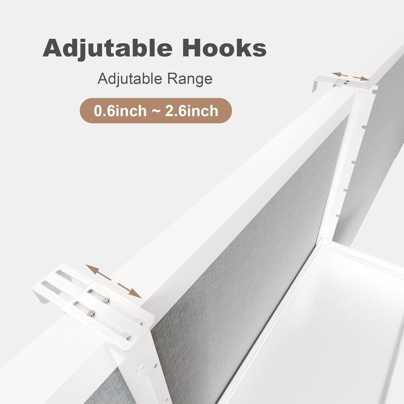 AKBFOX Office Cubicle Shelf - 13.8'' x 5.9'' Dual-Tier Storage Organizer Floating Corner Rack Hanging Shelf Height Adjustable Home Office Essentials for Planter Statue Decor Photo Frame - Image 5